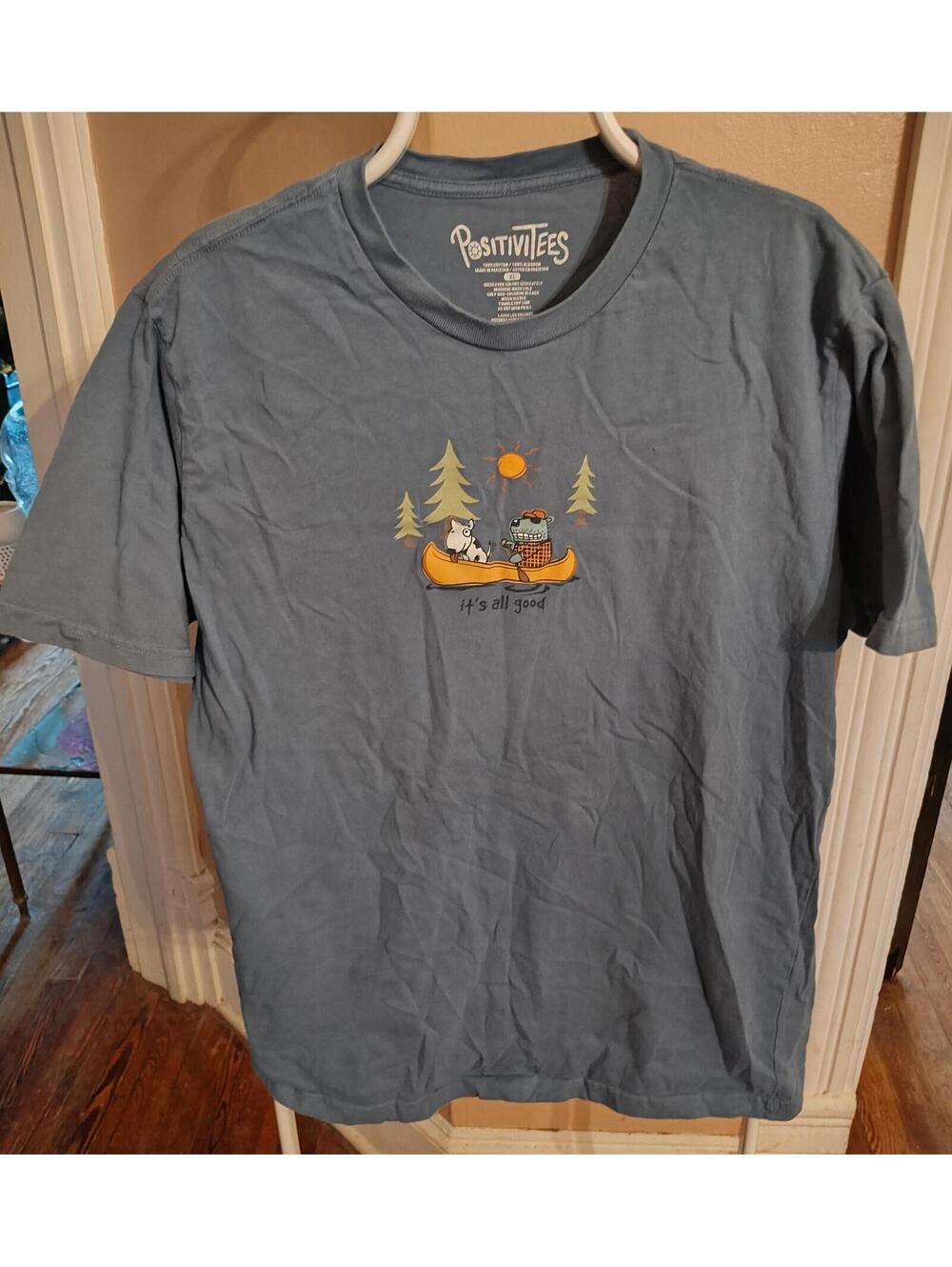 Positivetees t-shirt - it's all good - dogs on boat- size XL